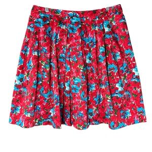 Talbots 14P Petite Ditzy Floral Pleated Twirl Skirt Midi Cottagecore Coquette
